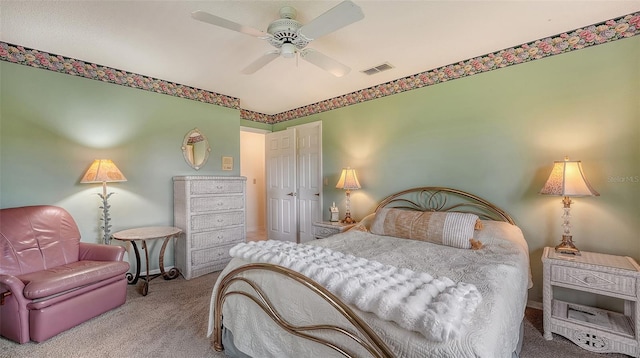 7426 Weeping Willow Blvd, Sarasota, FL 34241 - carpeted bedroom with baseboards and ceiling fan