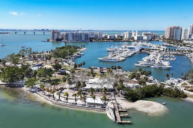 101 S Gulfstream Ave Unit 15C, Sarasota, FL 34236 - view of urban area featuring a large body of water and a notable bridge