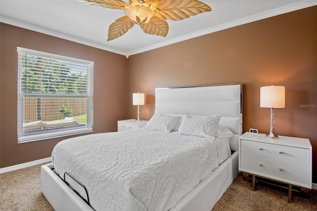 2761 Feiffer Cir, Sarasota, FL 34235 - carpeted bedroom featuring crown molding and a ceiling fan
