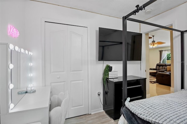 2761 Feiffer Cir, Sarasota, FL 34235 - bedroom featuring light wood-style flooring and a closet