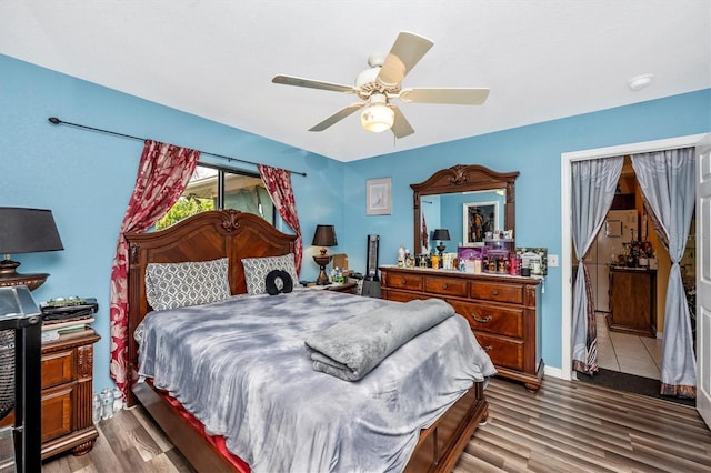 4145 W Price Blvd, North Port, FL 34286 - bedroom with wood finished floors and a ceiling fan