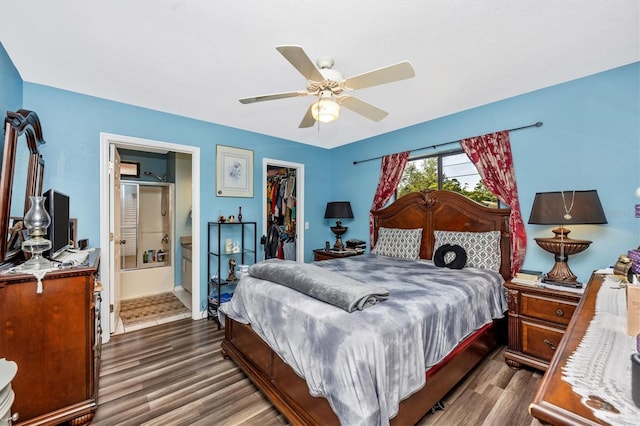 4145 W Price Blvd, North Port, FL 34286 - bedroom featuring dark wood-type flooring, a closet, ensuite bathroom, and a spacious closet