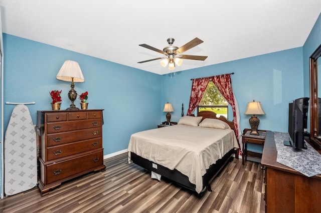 4145 W Price Blvd, North Port, FL 34286 - bedroom with dark wood finished floors and a ceiling fan