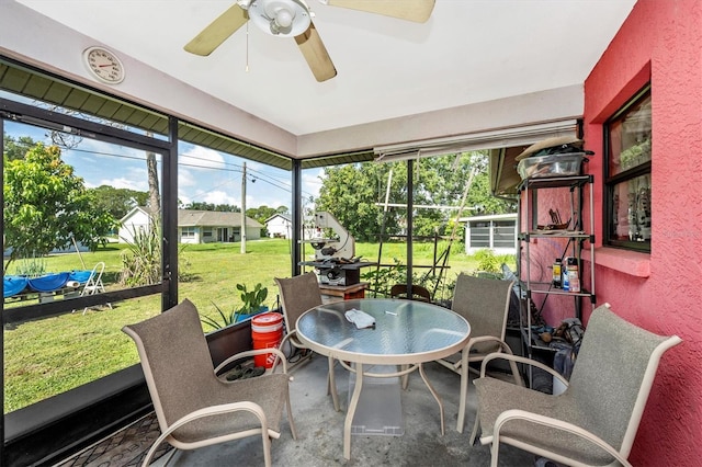 4145 W Price Blvd, North Port, FL 34286 - sunroom featuring ceiling fan