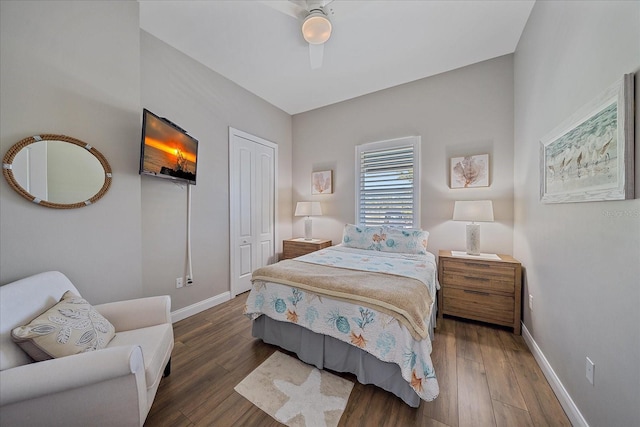 29527 Leah Rd, Punta Gorda, FL 33982 - bedroom with wood finished floors, a closet, and ceiling fan