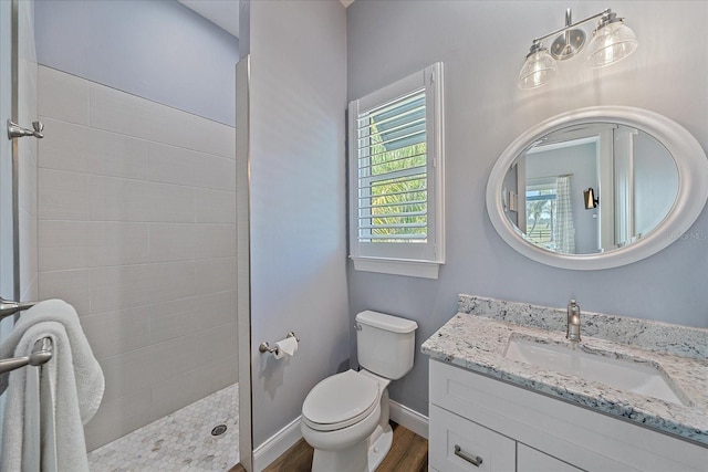 29527 Leah Rd, Punta Gorda, FL 33982 - bathroom featuring wood finished floors, vanity, and walk in shower