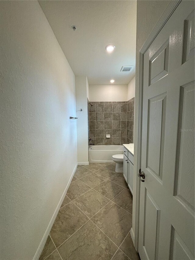 10054 Crooked Creek Dr Unit 201, Venice, FL 34293 - full bathroom featuring tile patterned floors, vanity, and tub / shower combination