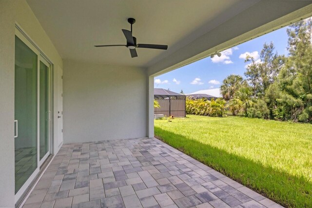10443 Riverside Rd, Port Charlotte, FL 33981 - view of patio / terrace featuring ceiling fan