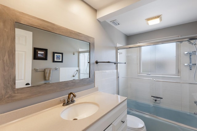 3715 101st St W, Bradenton, FL 34210 - bathroom with vanity and bath / shower combo with glass door
