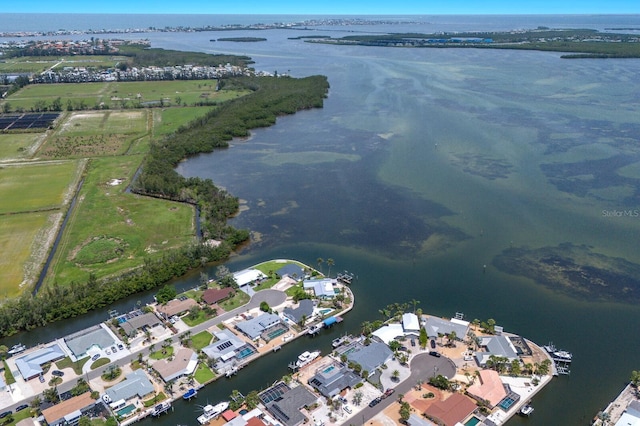 3715 101st St W, Bradenton, FL 34210 - aerial view of property and surrounding area with a large body of water and nearby suburban area
