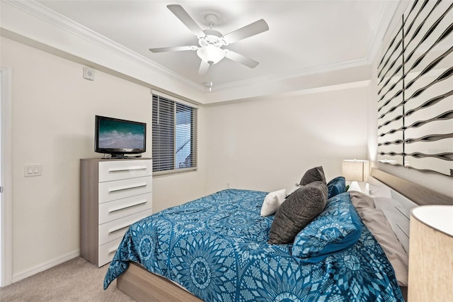 850 Tidewater Shores Loop Unit 102, Bradenton, FL 34208 - carpeted bedroom with ornamental molding and a ceiling fan