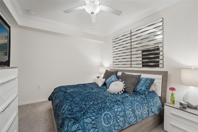 850 Tidewater Shores Loop Unit 102, Bradenton, FL 34208 - carpeted bedroom featuring crown molding and ceiling fan