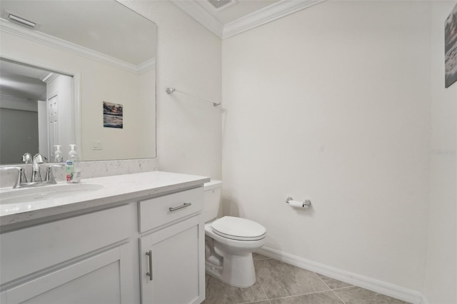 850 Tidewater Shores Loop Unit 102, Bradenton, FL 34208 - bathroom with vanity, crown molding, and tile patterned flooring