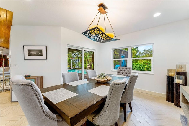 4852 Peregrine Point Cir N, Sarasota, FL 34231 - dining space featuring baseboards and recessed lighting