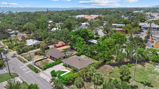 1051 Indian Beach Dr, Sarasota, FL 34234 - aerial view of property and surrounding area featuring nearby suburban area