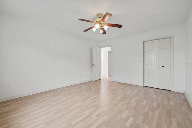 6103 6th Ave NW, Bradenton, FL 34209 - unfurnished bedroom with light wood-style floors, a closet, and ceiling fan
