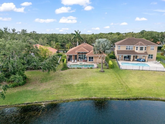 7521 Aralia Way, Seminole, FL 33777 - view from above of property with a pool and a large body of water