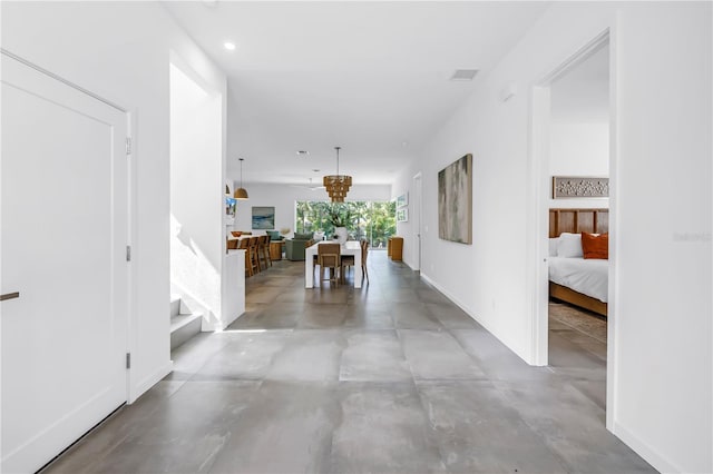 2065 Goldenrod St, Sarasota, FL 34239 - corridor with concrete floors and recessed lighting