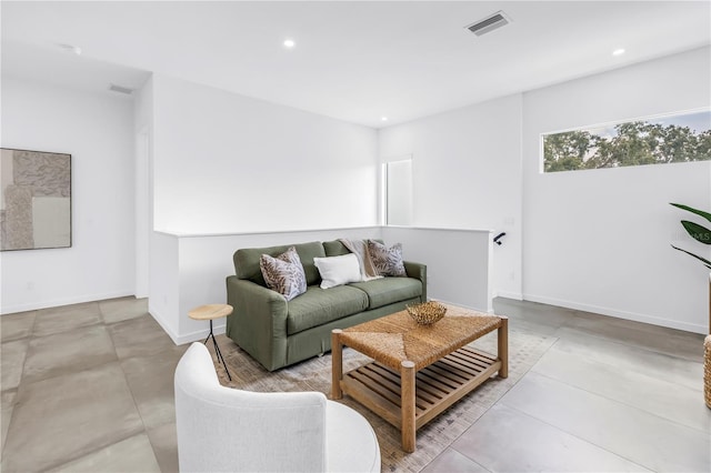 2065 Goldenrod St, Sarasota, FL 34239 - living area with recessed lighting and concrete floors
