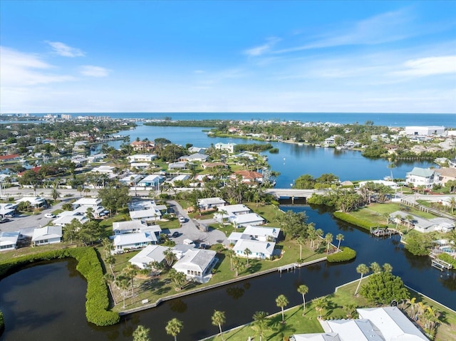 107 Clipper Way Unit 107, Nokomis, FL 34275 - aerial view of property and surrounding area featuring a large body of water and nearby suburban area