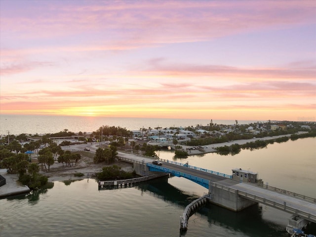 107 Clipper Way Unit 107, Nokomis, FL 34275 - aerial view at dusk of a water view and a notable bridge