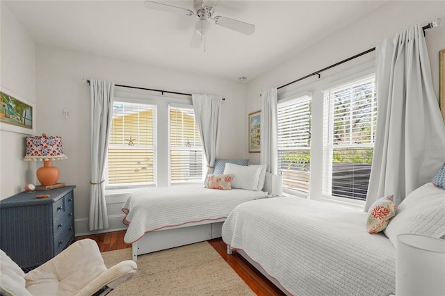 403 29th St NW, Bradenton, FL 34205 - bedroom with wood finished floors and a ceiling fan