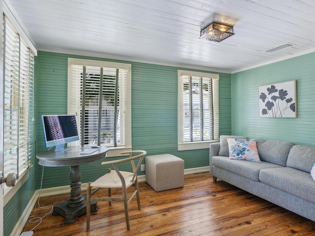 1732 6th St, Sarasota, FL 34236 - office space with wood-type flooring, plenty of natural light, and ornamental molding