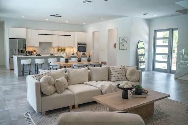 2124 Clematis Pl, Sarasota, FL 34239 - living area featuring recessed lighting