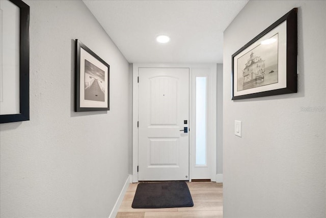 8750 Midnight Pass Rd Unit 501, Sarasota, FL 34242 - entryway featuring light wood-style flooring and recessed lighting