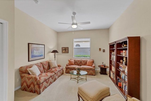 5179 Cantabria Crst, Sarasota, FL 34238 - living area featuring carpet and a ceiling fan