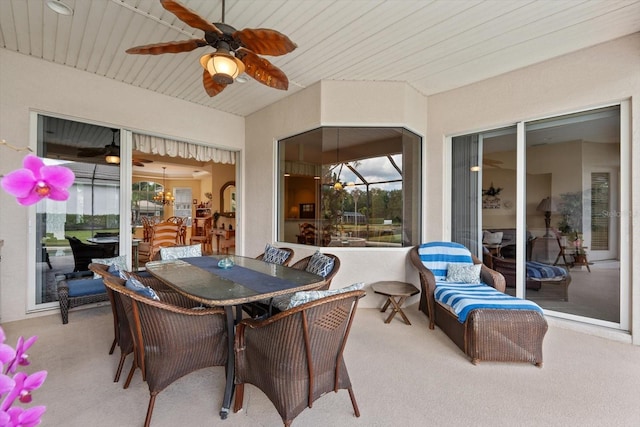 11508 30th Cv E, Parrish, FL 34219 - sunroom with a ceiling fan and outdoor dining area