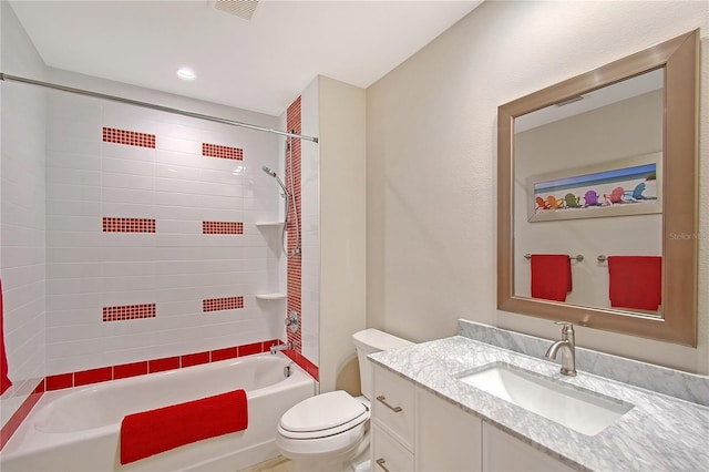 444 S Polk Dr, Sarasota, FL 34236 - bathroom featuring vanity, shower / washtub combination, and recessed lighting