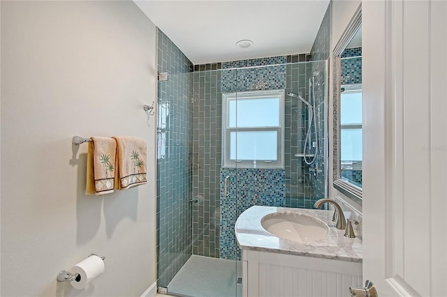 444 S Polk Dr, Sarasota, FL 34236 - full bath with vanity and a shower stall