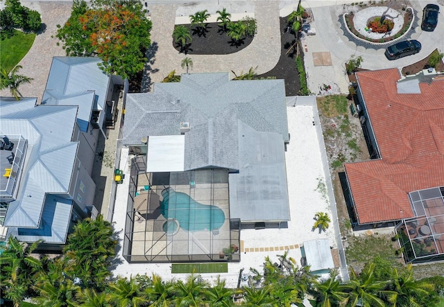 444 S Polk Dr, Sarasota, FL 34236 - aerial view of residential area with a pool area