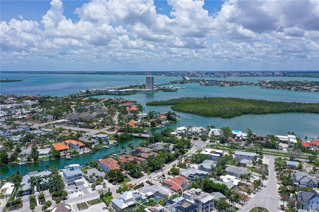 444 S Polk Dr, Sarasota, FL 34236 - aerial perspective of suburban area with a nearby body of water