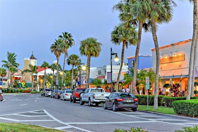444 S Polk Dr, Sarasota, FL 34236 - view of asphalt road with street lighting, curbs, and traffic signs