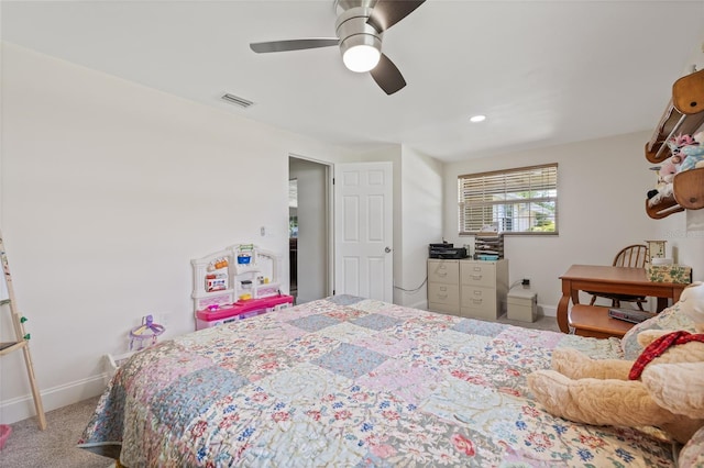 336 Highland Shores Dr, Ellenton, FL 34222 - bedroom with carpet flooring and ceiling fan