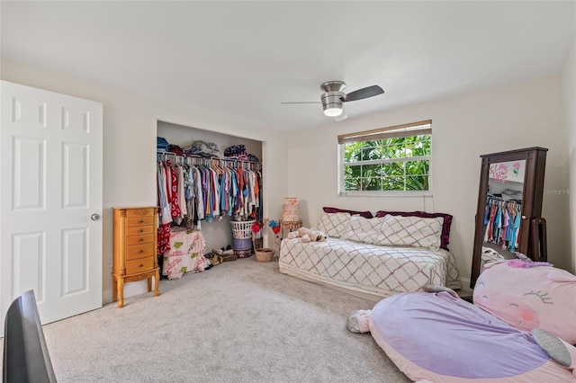336 Highland Shores Dr, Ellenton, FL 34222 - carpeted bedroom with a closet and a ceiling fan