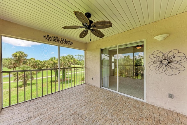 803 Montrose Dr Unit 201, Venice, FL 34293 - unfurnished sunroom with ceiling fan