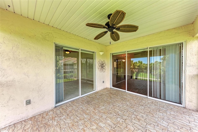 803 Montrose Dr Unit 201, Venice, FL 34293 - view of patio featuring ceiling fan