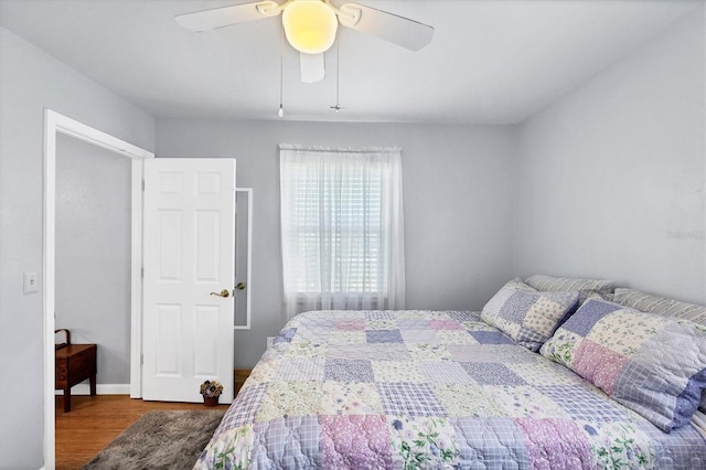 1778 N Salford Blvd, North Port, FL 34286 - bedroom featuring wood finished floors and a ceiling fan