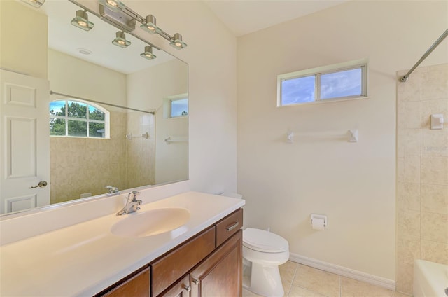 6610 Rosy Barb Ct, Lakewood Ranch, FL 34202 - bathroom featuring vanity, tile patterned floors, and bathtub / shower combination