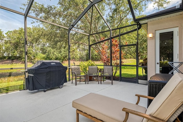 6610 Rosy Barb Ct, Lakewood Ranch, FL 34202 - view of patio with area for grilling and a lanai