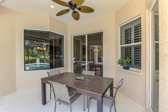 6610 Rosy Barb Ct, Lakewood Ranch, FL 34202 - view of patio featuring a ceiling fan and outdoor dining area