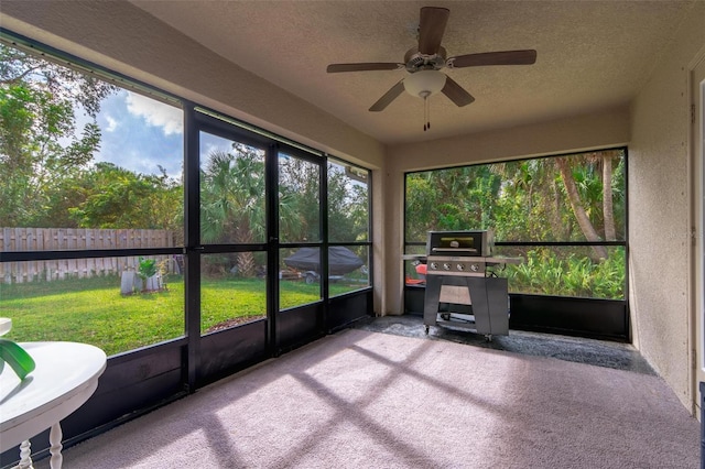 3524 Brownwood Ter, North Port, FL 34286 - sunroom featuring a ceiling fan