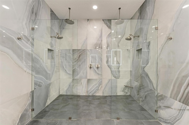 12814 Daisy Pl, Bradenton, FL 34212 - full bathroom featuring a marble finish shower and recessed lighting