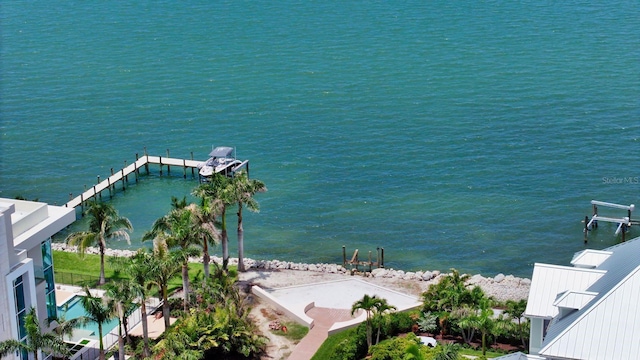 1076 Toc0Baga, Sarasota, FL 34234 - water view featuring a dock