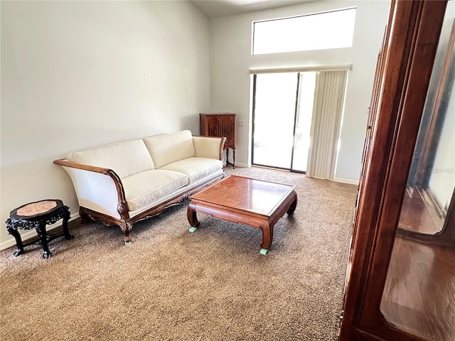 19358 Edgewater Dr, Port Charlotte, FL 33948 - sitting room with carpet flooring and a towering ceiling