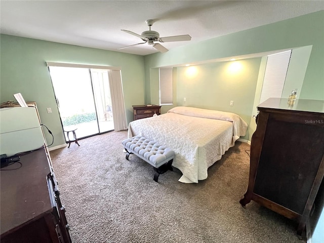 19358 Edgewater Dr, Port Charlotte, FL 33948 - bedroom featuring carpet flooring, access to outside, and a ceiling fan