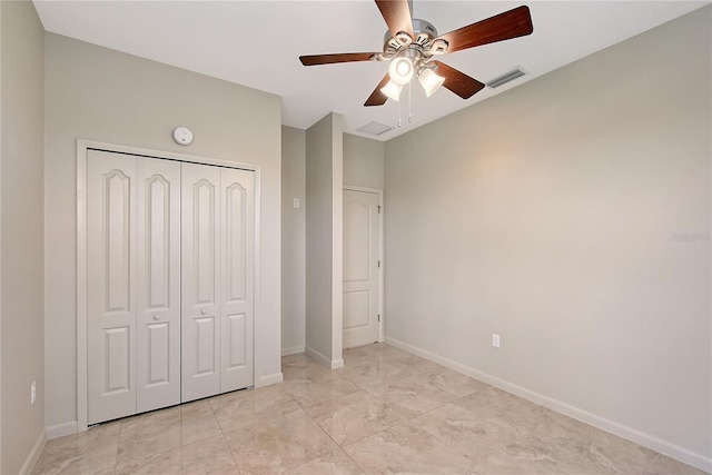 5080 Timber Chase Way, Sarasota, FL 34238 - unfurnished bedroom with a closet and a ceiling fan